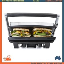 Cafe Press Non stick 4 Slice 2 Sandwich Maker Grill Toasted Toaster Chrome
