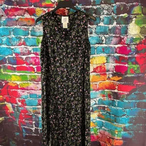 Vintage 90s Just My Size Floral Print Button Down Sleeveless Dress Size 16W - Bild 1 von 6