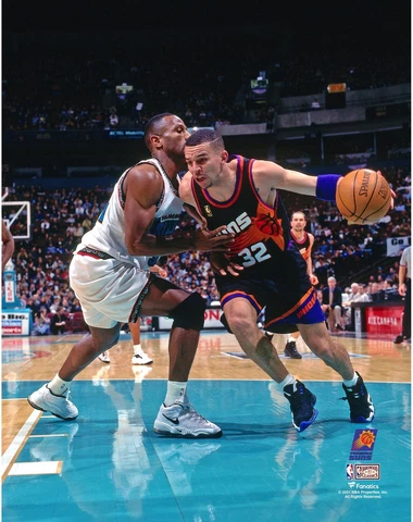 Jason Kidd Phoenix Suns Unsigned Hardwood Classics Driving Baseline Photo Cover