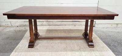 Mesa de comedor vintage con caballete de roble estilo granja francesa Bassett Furniture Foto 1 de 4