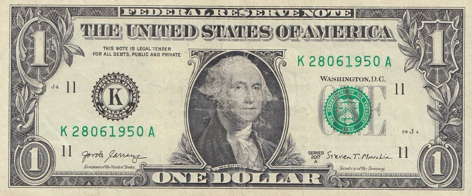 June 28th 1950 $1 Bill Fancy Serial * History Birthday Note Fall of Seoul - Image 1 of 1