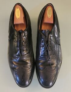 Johnson & Murphy Heritage Laced Black Leather Oxford Wingtip Size 10.5 E/E Wider