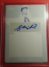 2019 SLADE WILKS RC AUTO #1/1 CYAN PRINTING PLATE LEAF METAL PERFECT GAME 