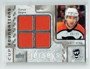06-07 UD Upper Deck The Cup Foundations  Simon Gagne  /25  Quad Jerseys