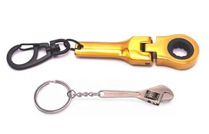 Gold 10mm Ratchet Wrench Keychain Socket Mini Stubby Wrench for Car Battery Nut - Picture 1 of 6