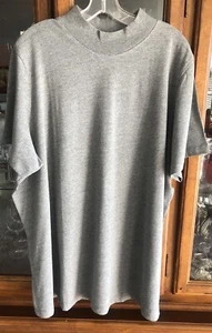 Roaman’s Shirt Plus 2X Mock-Neck Gray S/S 60% Cotton/ 40% Spandex NEW - Picture 1 of 14