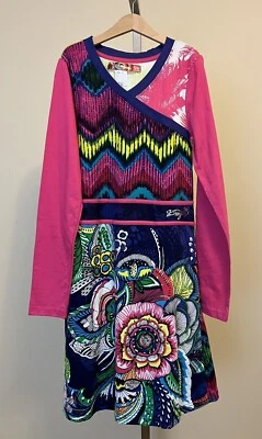 Desigual Girls Long Sleeve Floral Dress Size 13/14 - Image 1 of 4