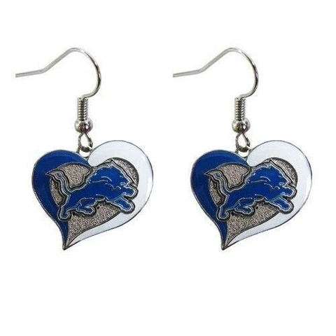 NFL Detroit Lions Swirl Heart Earrings, 2.5 Cover