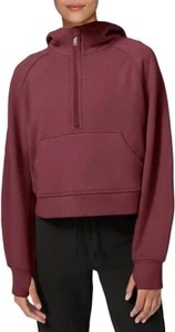 Womens Hoodies Fleece Lined Collar Pullover 1/2 Zipper Sweatshirts Long Sleeve - Picture 1 of 5