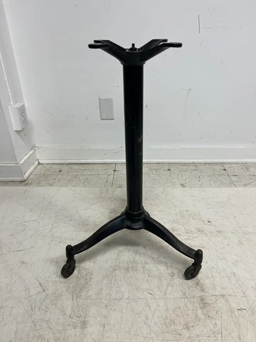 Vintage Industrial CAST IRON TYPEWRITER STAND Table Base rolling antique metal Cover