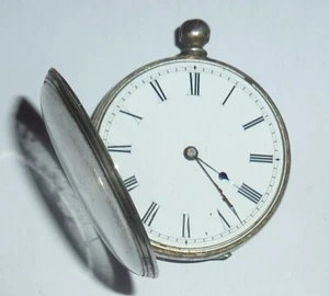 ANTIQUE SILVER LADIES POCKET WATCH CA 1880 44.4G - Picture 1 of 13