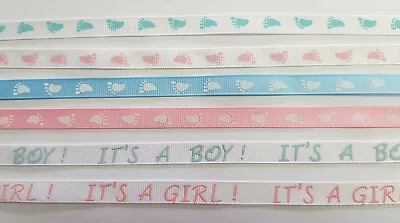 Baby shower Ribbon - Gift Wrap Craft Novelty Baby - 9mm - 2 metres - Image 1 of 4