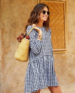 Mister Zimi Dress Size S Elsa Black White Gingham Long Sleeve Mini - Picture 1 of 10