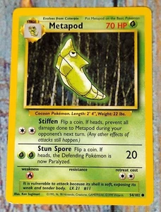 Pokemon Card Metapod 54/102 Base Set Stage 1 Common 1999 - Picture 1 of 4