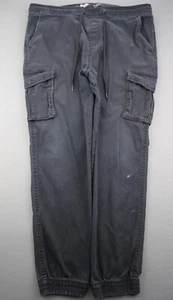 Pantalones para correr de carga de tela Brooklyn para hombre negros talla grande - Imagen 1 de 10