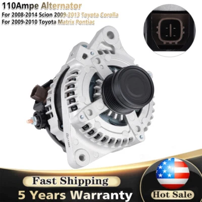 Alternator 11385 For 2009-2013 Toyota Corolla Matrix Scion xD Pontiac Vibe 1.8L - Изображение 1 из 4