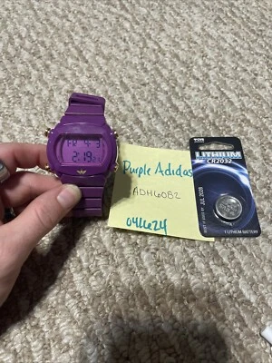 Adidas ADH6082 Purple Tone Quartz Digital Women's Watch New Battery - Image 1 of 4