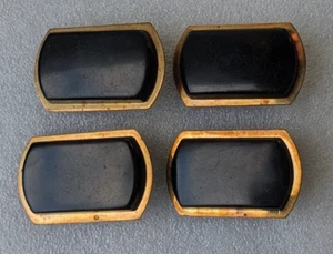4 GRANDES Botones Rectangulares Vintage Abrigo Capa Negro Talla con Respaldos Metálicos - Imagen 1 de 6