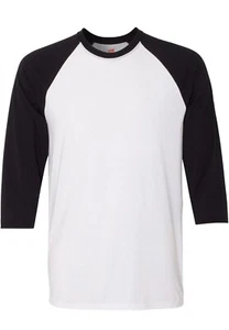 T-shirt da baseball Hanes X-Temp® Raglan taglia XL bianco/nero - Foto 1 di 4