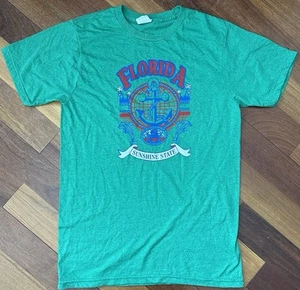 Vintage Bay Island Florida Sunshine State Green Shirt Mens size MEDIUM Free Ship - Picture 1 of 4