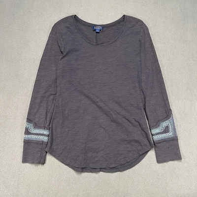 Pendleton Womens Blouse Blue Small Embroidered Long Sleeve Top Round Neck Hem - Image 1 of 4