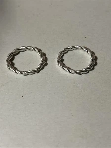 VERGOLDETER SILBER Grob Gedreht ROLLBANDRING GRÖSSE 7-8 Unisex Set 2 - Bild 1 von 10