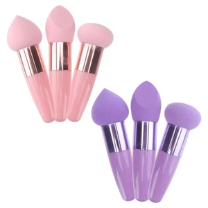 Set 2 Pennelli Beauty Pennelli Strumento Trucco Spugne da Viaggio per Miscelare Viso - Foto 1 di 12