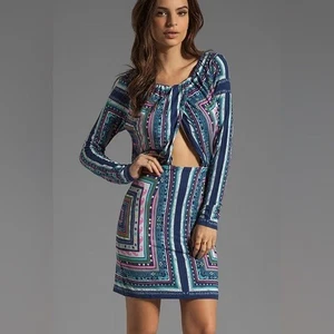 MARA HOFFMAN Ruched Keyhole Magic Carpet Ride Long Sleeve Dress Size XS - Bild 1 von 4