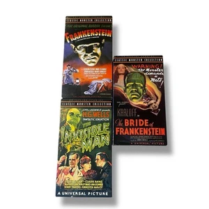 Universal Monsters VHS Lot Frankenstein Bride Invisible Man Classic Horror - Picture 1 of 13