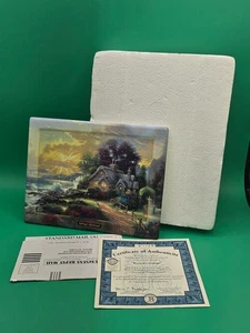 Thomas Kinkade EVERETT'S COTTAGE SPRING Ceramic Wall Hang With COA Numbered RARE - Picture 1 of 4