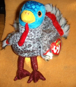 LARKEY  2000  ( TURKEY  )TY BEANIE BABY NEW MWMT FREE SHIPPING PELLETS - Picture 1 of 1