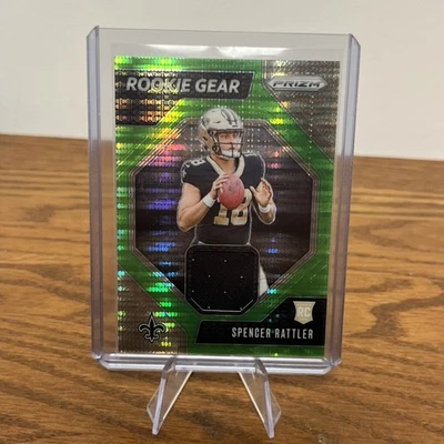 2024 Panini Prizm Spencer Rattler Rookie Gear Patch Neon Green Pulsar RC #RG-SRR - Image 1 of 4