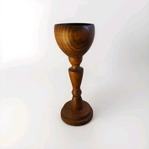 Handgedrechselter geschnitzter Holzkerzensockel 10" Dekortisch Einzigartig Rustikal - Bild 1 von 21