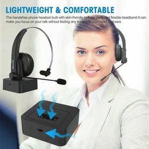 Trucker Driving Headphone Wireless Headset Noise Cancelling Mic for Bluetooth - Picture 1 of 9