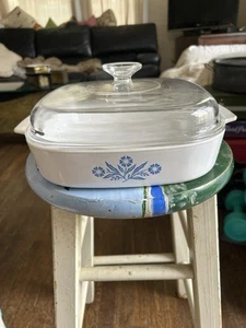 Vintage Corning Ware Blue Cornflower A-10-B 10x10x2 Kasserolle 2,5 Liter + Deckel - Bild 1 von 9