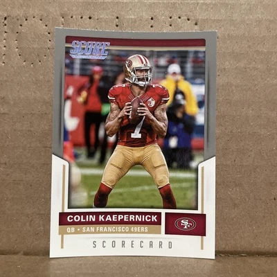 2017 COLIN KAEPERNICK PANINI SCORE NFL #212 GREY GRAY SCORECARD SP CARD 49ERS - Image 1 of 2
