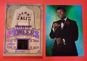 MUHAMMAD ALI WORN RELIC CARD #d5/6 2019 LEAF ULTIMATE + ARTIST CARD #d28/50 - Picture 1 of 6