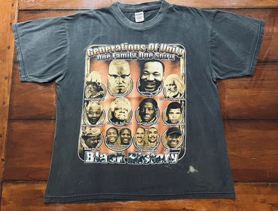 Винтажная двусторонняя черная рэп-футболка Generations Of Unity History - Изображение 1 из 4