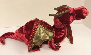 Peluche Douglas RUBY DRAGON 15" rosso oro velluto scintillante peluche fantasia - Foto 1 di 2