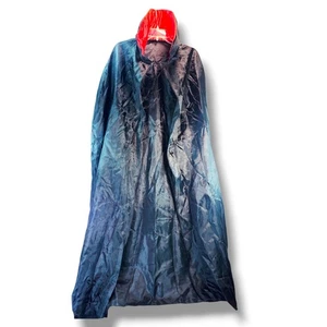 Vampire Dracula Cape Black W Red Collar Cloak Costume Size XL 54" Long Halloween - Picture 1 of 6