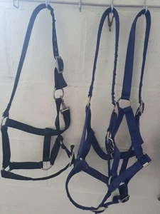 JOBLOT OF THREE 3 X NYLON ADJUSTABLE HEADCOLLARS. 2 COB. 1 FULL - Picture 1 of 8