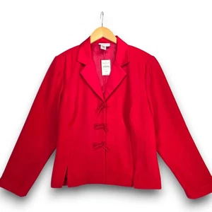 NEU NEU MIT ETIKETT Coldwater Creek Petite 16 rot Blazer Jacke gefüttert Schleifen Satin UVP $ 99 - Bild 1 von 9