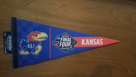 2022 Final Four Mens 12x30 Premium Pennant Kansas Jayhawks New Orleans Cover