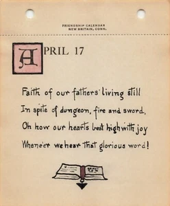 1926 Janet Robinson Calendar Page Hymn Verse Illustrated Open Bible Art - Picture 1 of 3