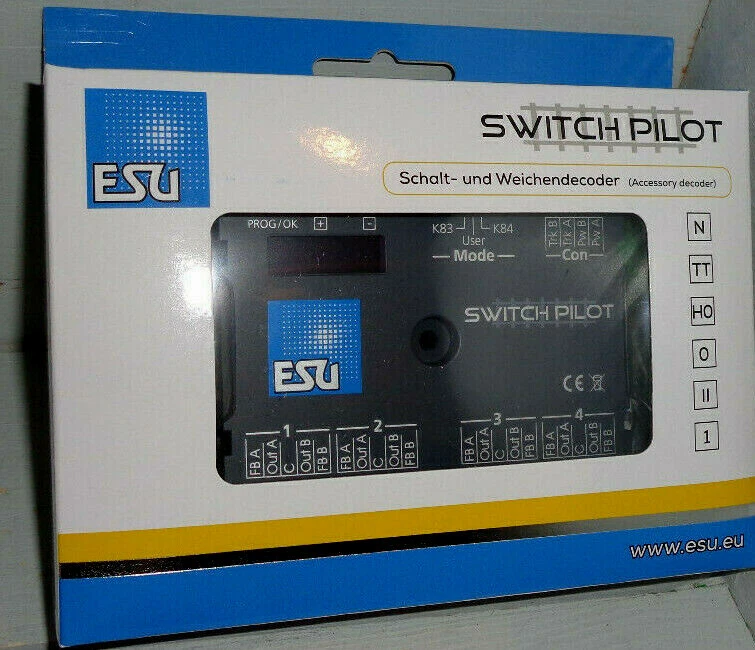 ESU 51832 SwitchPilot 3 Servo, 8-fach Servodecoder, DCC/MM, OLED, mit RC-Feedbac - Bild 1 von 1