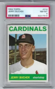 1964 tarjeta de béisbol Topps #314 de Jerry Buchek St. Louis Cardinals clasificación PSA 8 - Imagen 1 de 2