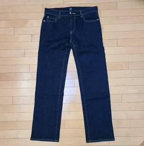 Gap Denim Husky Stretch Straight Leg Jeans Boys 14 Adjustable Waist Dark Blue - Picture 1 of 14