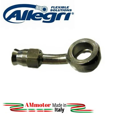 Raccordo Tubo Freno 25° Occhiello Acciaio Inox Per Moto Allegri Aeronautico - Immagine 1 di 3