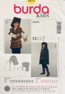 Burda Sewing Pattern 9472 | Kids & Teens Robin Hood Costume Sizes 7 - 15 - Image 1 of 2