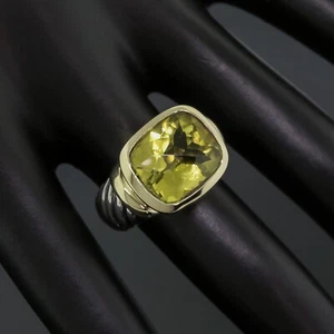 Anello Nobiltà David Yurman 12 x 14 mm citrino limone grande taglia 6 argento/oro 14K - Foto 1 di 6